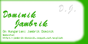 dominik jambrik business card